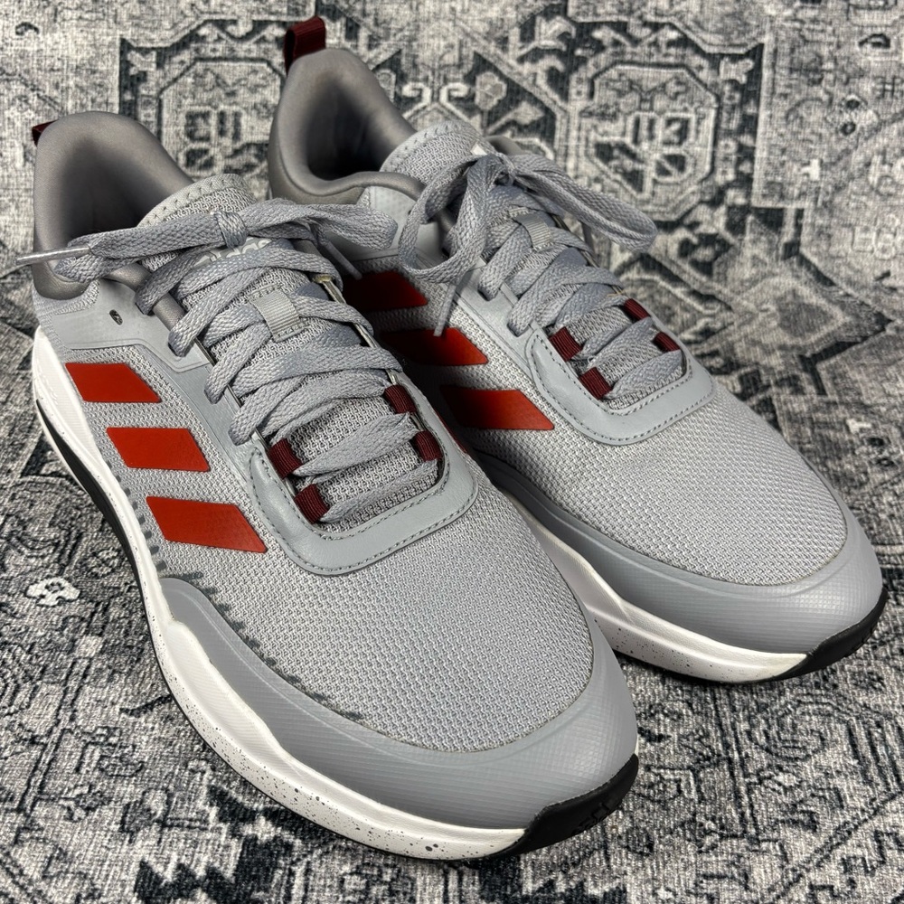 ADIDAS Trainer V Mens Running Athletic Shoes Size 12 Red and Gray